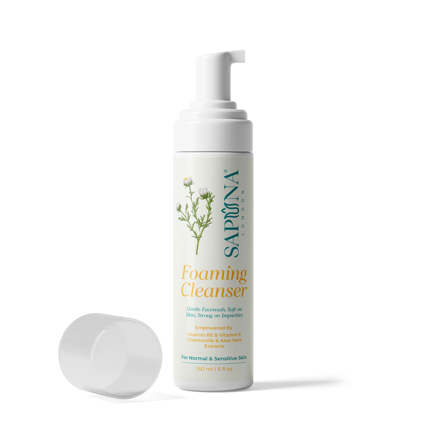 Gentle Foaming Cleanser for Sensitive & Normal Skin – Chamomile, Aloe Vera & Vitamin B5