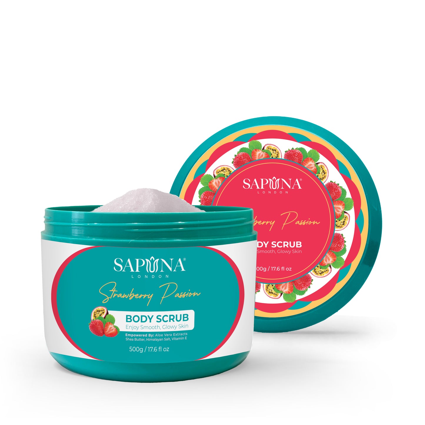 Strawberry Passion Body Scrub - with Aloe Vera, Shea Butter, Himalayan Salt & Vitamin E