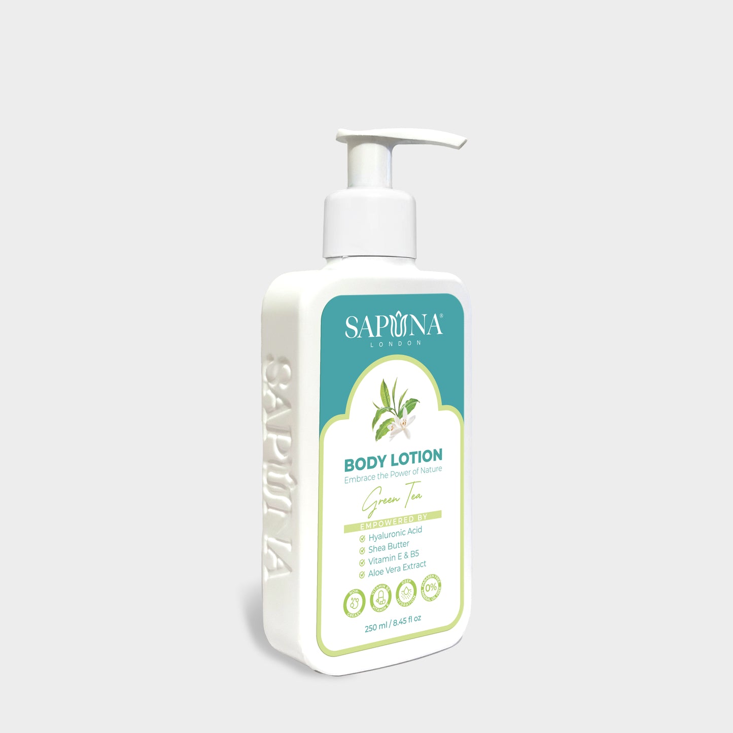 Green Tea Body Lotion - with Hyaluronic Acid, Shea Butter, and Vitamin E & B5