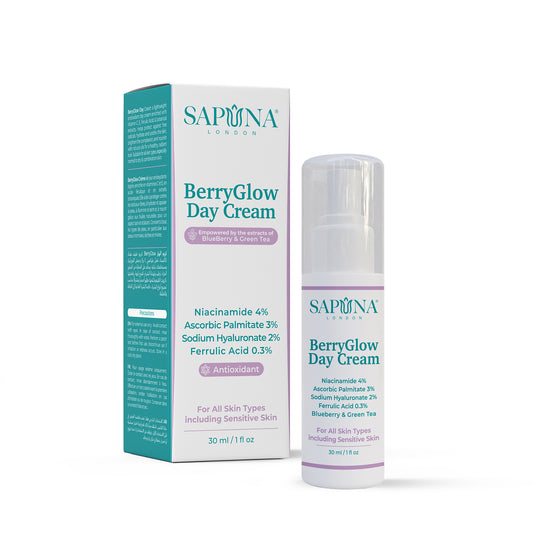 BerryGlow Day cream - Antioxidant formula with Niacinamide, Ascorbic Palmitate & Hyaluronic Acid